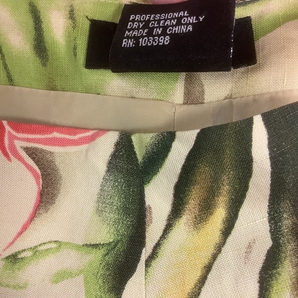 Peck & Peck Linen Silk Floral Skirt Sz 6 - Picture 10 of 11